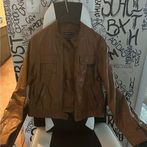Vintage Members Only Tan Leather Jacket
